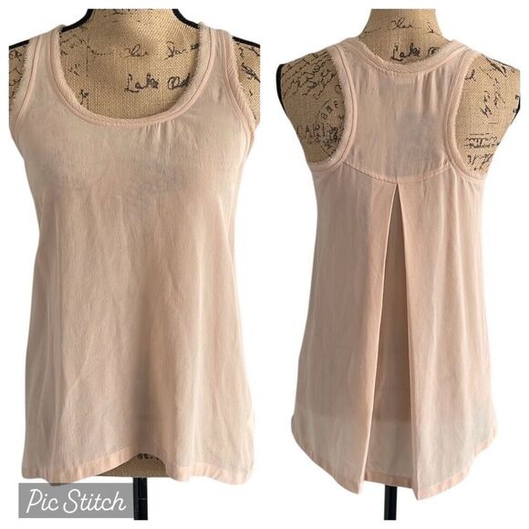 EUC Club Monaco Peach Silk Racerback Tank  Detail - Size XS - Picture 1 of 12